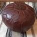 Leather FLOOR PILLOW ( Pouf ) :hand stitched / embroidered BR