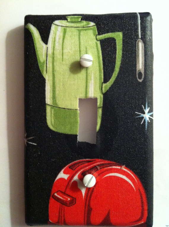 Items similar to Single Light Switch Plate Cover with Retro Kitchen