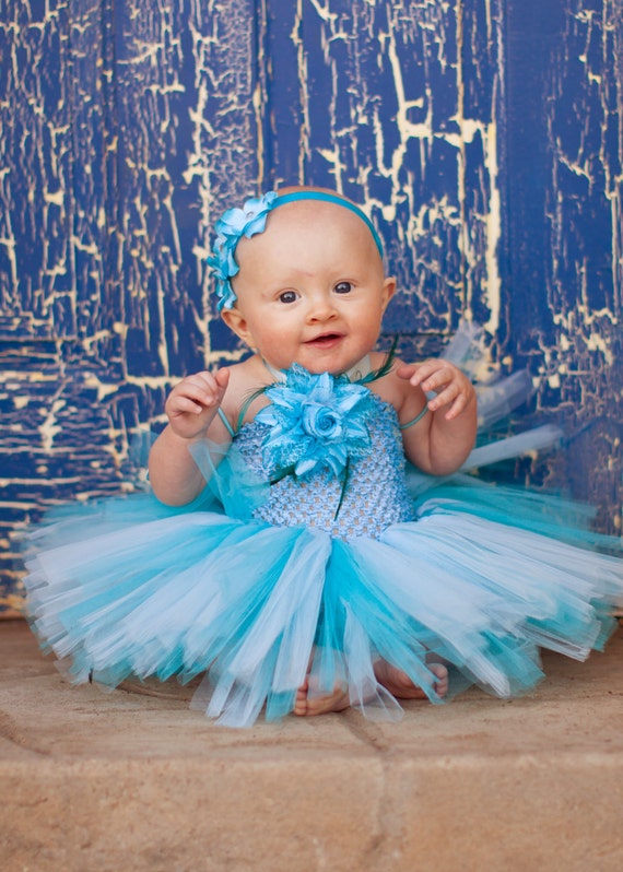 Light Blue & Turquoise Tutu Dress