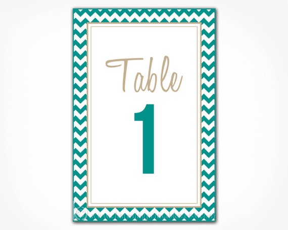 Chevron Table Numbers - PRINTABLE DIY Digital File Wedding Table Numbers Signs - Chevron Collection Il_570xn