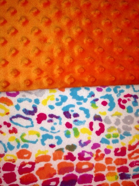 Items similar to Cheetah baby blanket cheetah print and orange minky