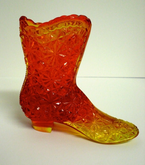 FENTON GLASS BOOT vintage by AGYPSYWORLD on Etsy