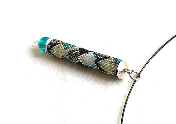 Download Black Geometric Necklace Peyote Tube Jewelry Mixed Metal