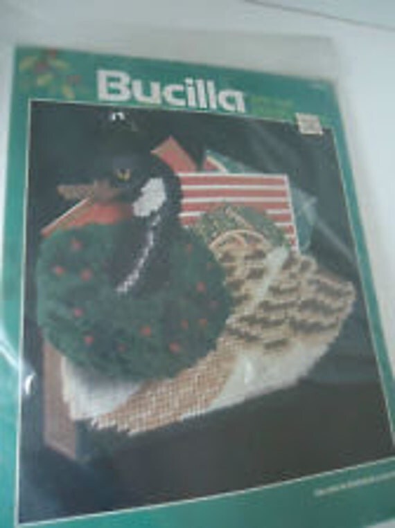 Items similar to Bucilla Needlepoint Kit Precut Christmas Card Holder