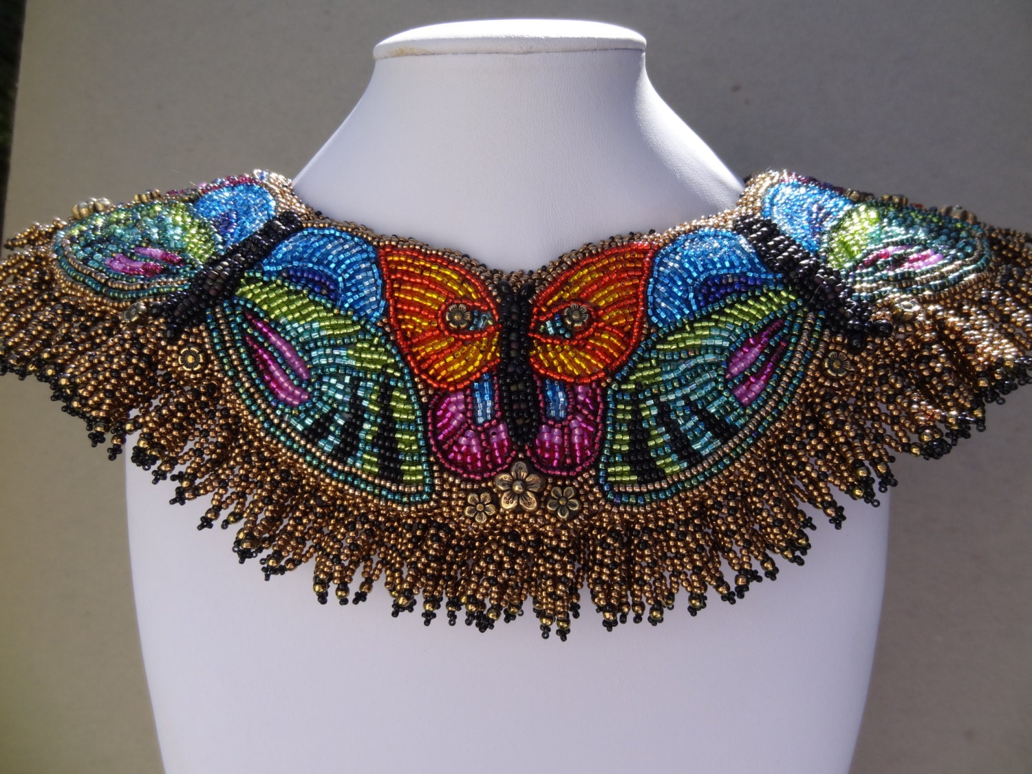 Byzantine Butterfly Collar Beaded Embroidery by gayhuntley on Etsy
