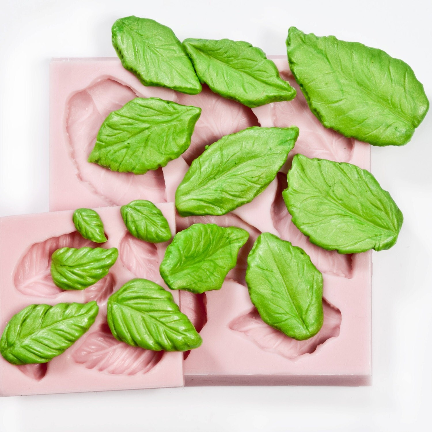 Leaf Mold Set Two silicone molds create 13 leaves Fondant