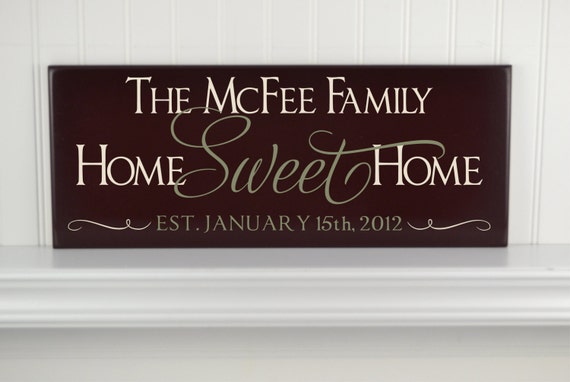Download Items similar to Home Sweet Home Wood Sign Personalized ...