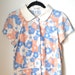 1980s Floral Peter Pan Blouse Size Medium