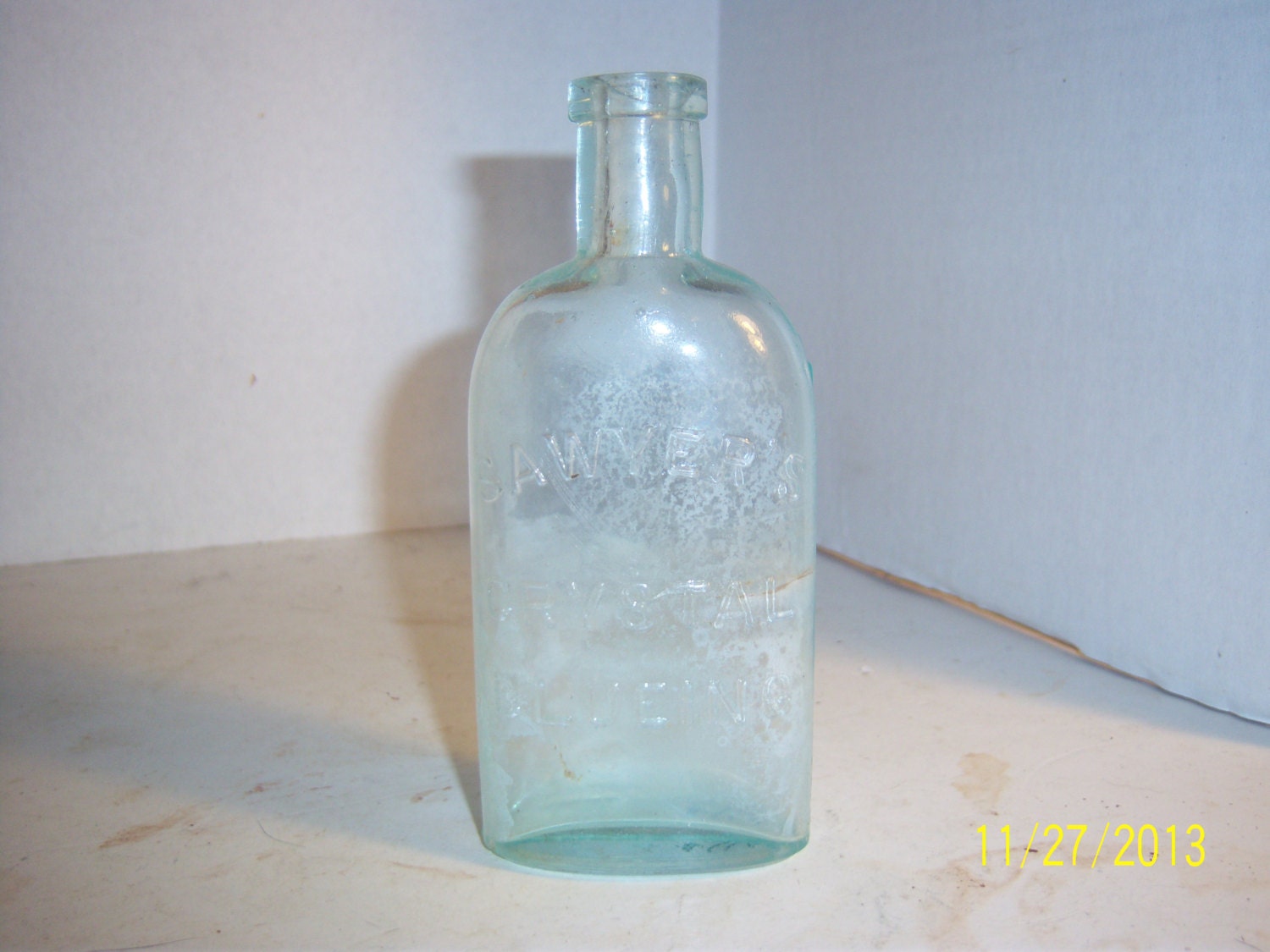 1880's Sawyer's Crystal Blueing Laundry Bottle by