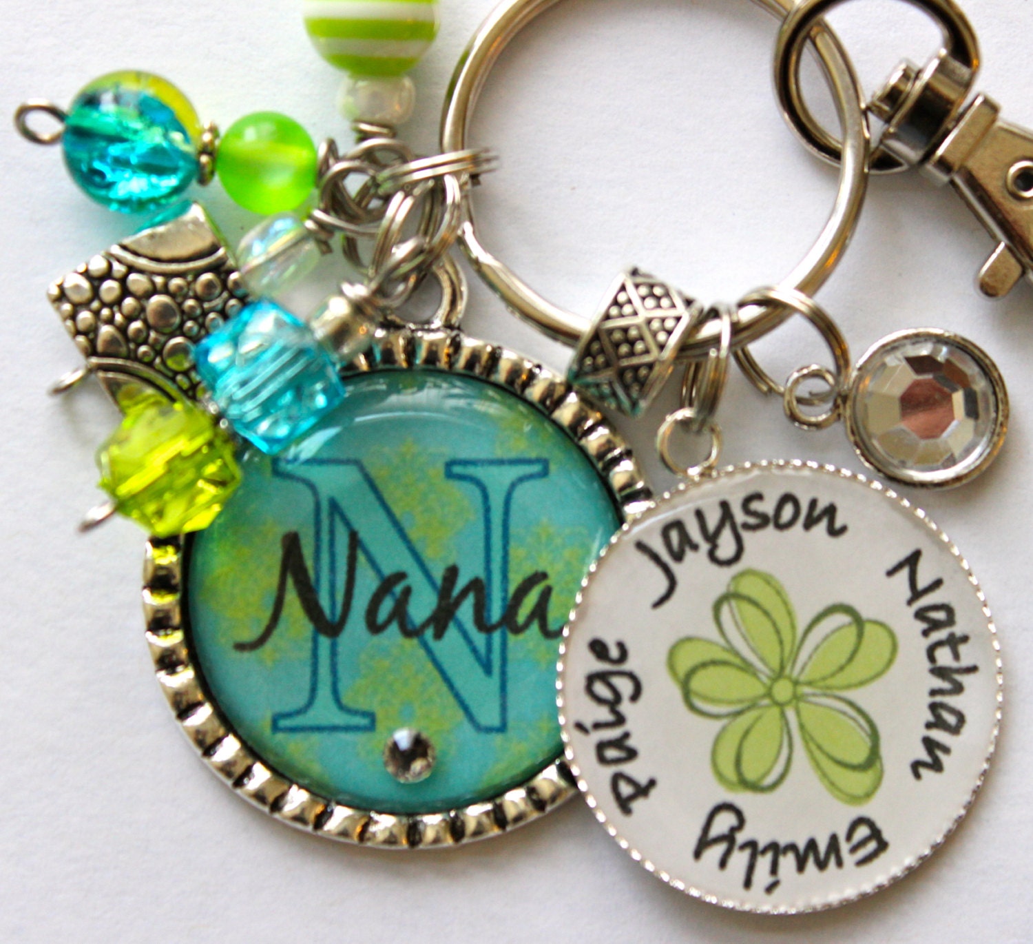 Personalized Nana keychain childrens name nana mother gift