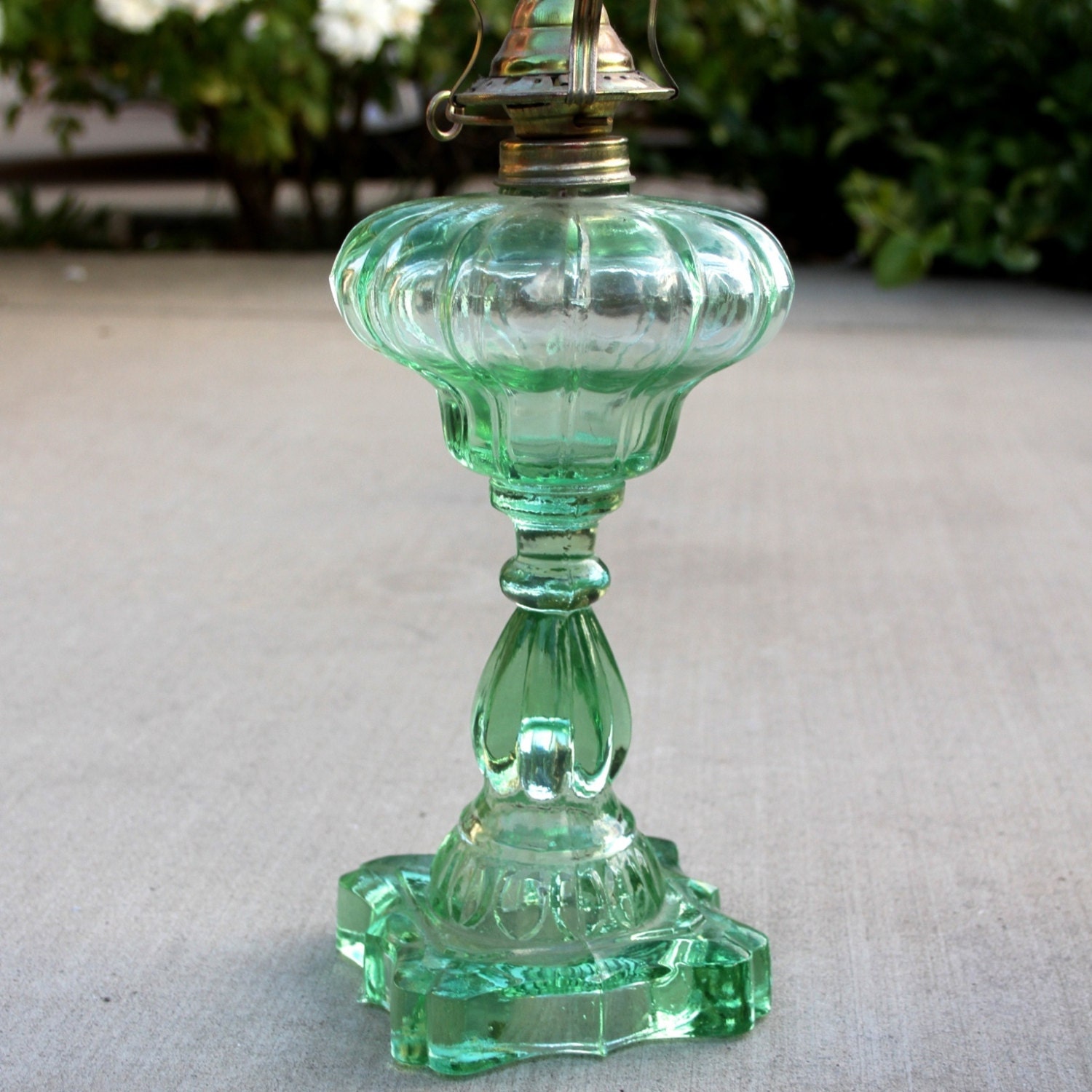 Antique Green Pressed Glass Oil Lamp Ornate Genie Bottle   Il Fullxfull.498168519 D38v 