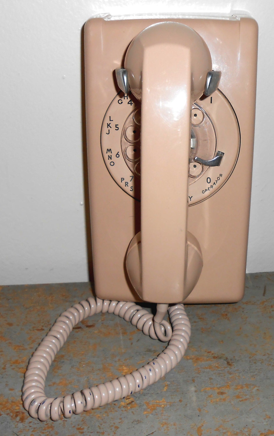 Vintage Telephone Rotary Wall Phone Old Telephone Wall