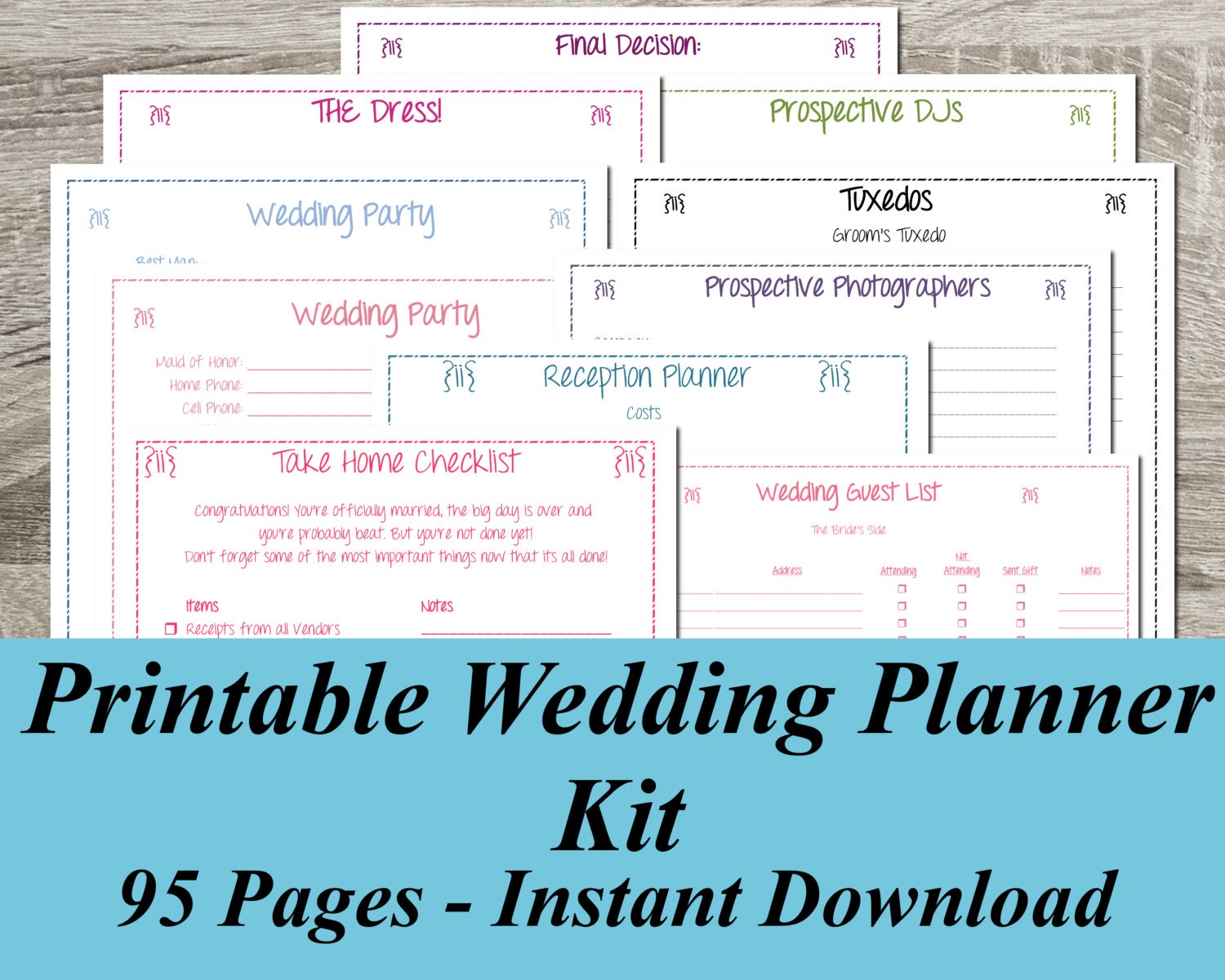 Printable Wedding Planner INSTANT DOWNLOAD Ultimate Wedding