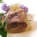 One small air freshener. SAMPLER. For drawers and hope chests, juniper wood..in pretty organza bags.