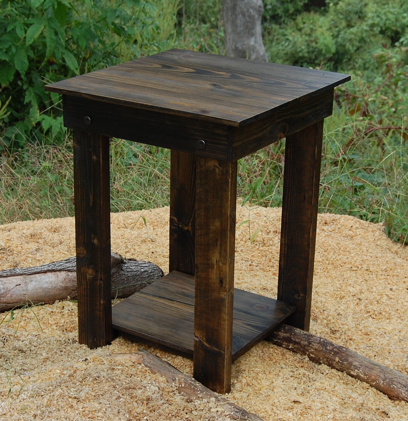 Side Table/ End Table/ Bedside Table/ Reclaim Wood/ Dark