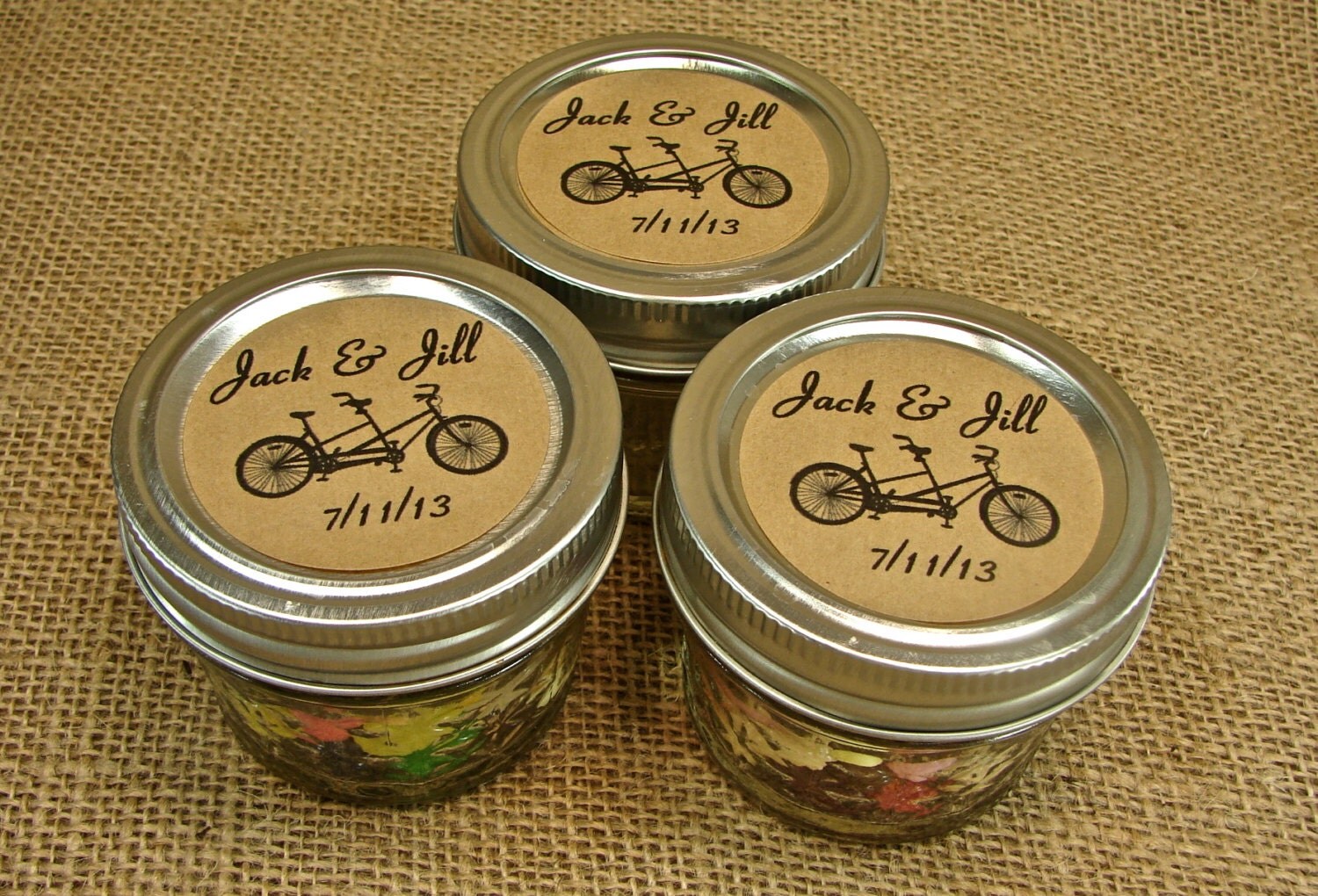 Mason Jar Wedding Favors Personalized 20 Four Ounce Quilted