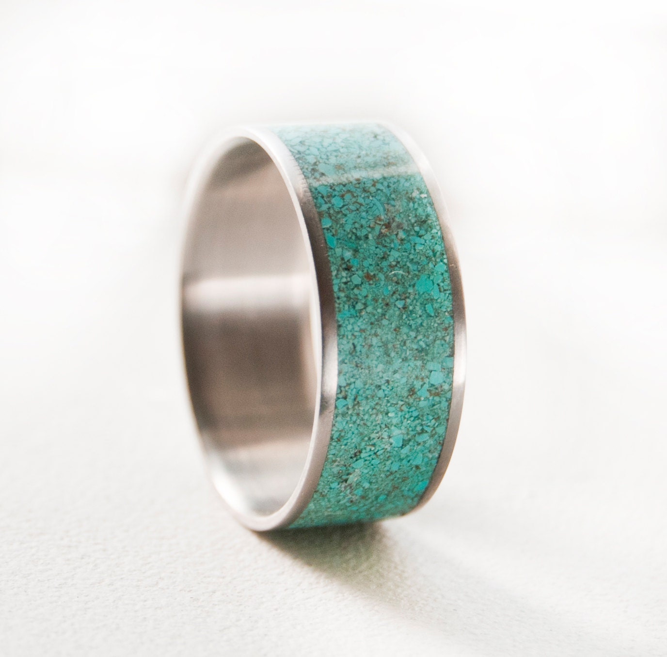 Mens Wedding Band Turquoise Ring by StagHeadDesigns on Etsy
