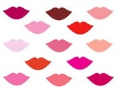 60% OFF SALE Digital Clip Art for Mother's Day Pink Lips Clip Art Lipstick Makeup Clipart for Girls Women Il_170x135
