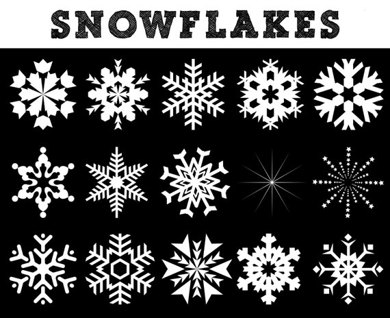 White Snowflakes Silhouettes // Christmas Silhouettes