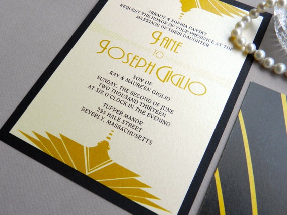 Etsy Art Deco Wedding Invitations 6