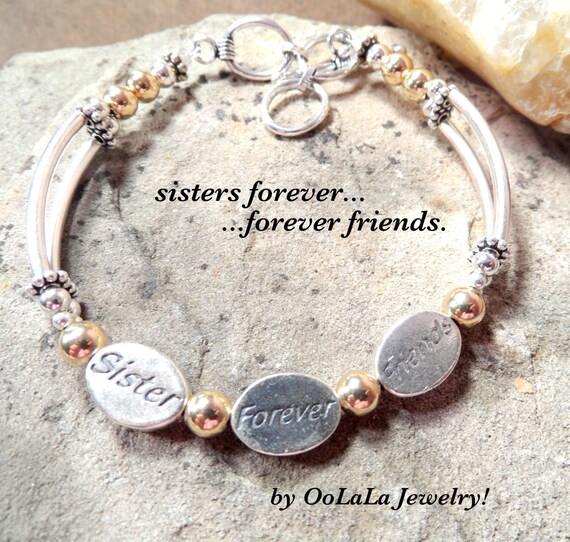 Sister Bracelet, Sister Jewelry, Sister Friend Bracelet, Sister Forever Bracelet, 3 Wish Jewelry, Message Bracelet, best friend bracelet