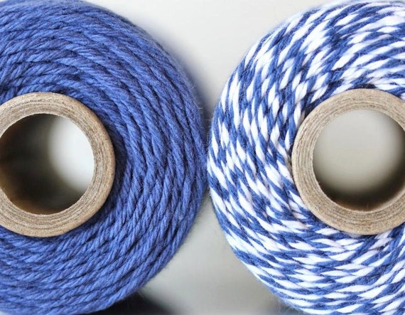 Bakers Twine - MIDNIGHT BLUE Twist and Solid - 4 Ply Twine - 240 Yard Spool - The Twinery - Craft Supplies Il_570xn