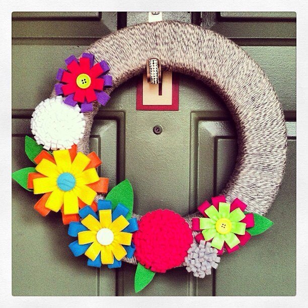 April Showers Bring May Flowers Wreath