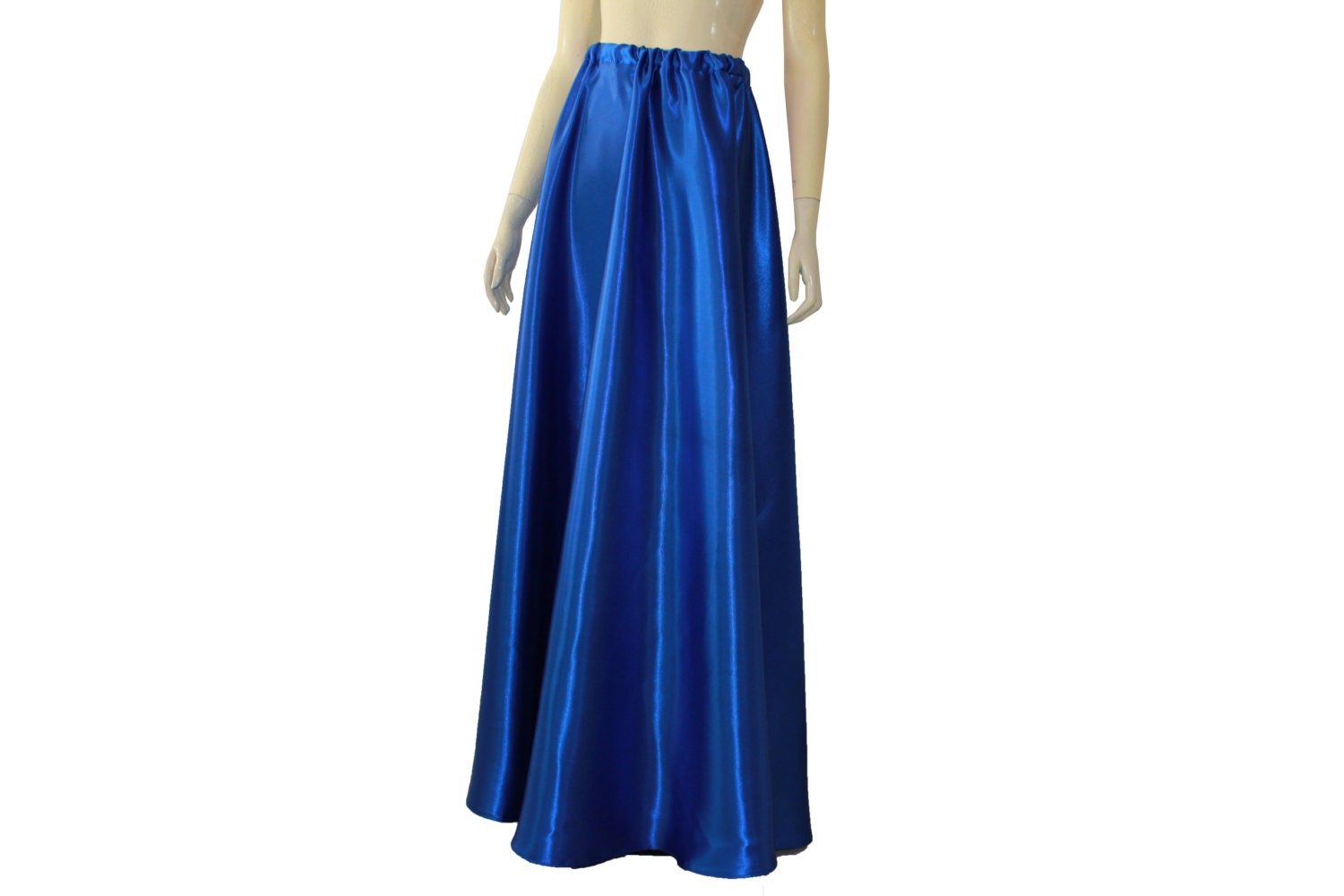 Long Satin Skirt Royal Blue Bridesmaid Maxi Formal Skirt