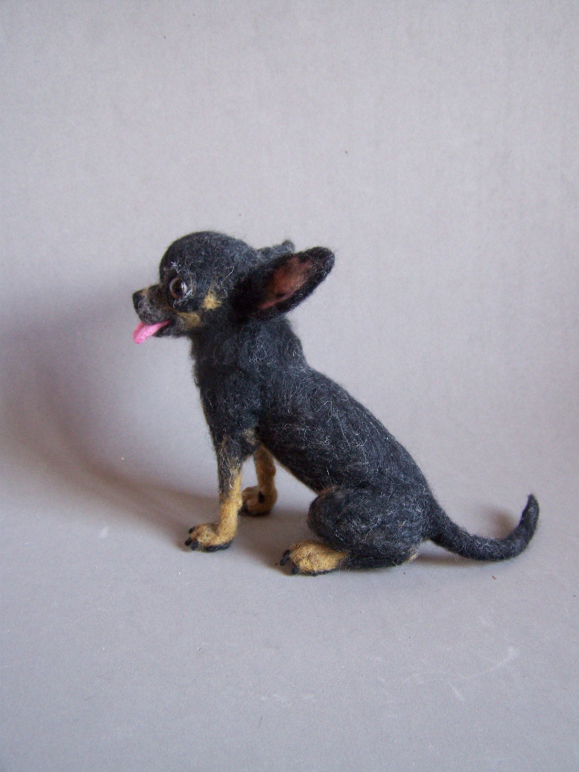 Custom Needle felted realistic chihuahua toy dog by AnnaRyasnova