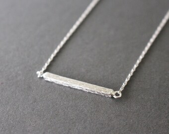 Silver bar necklace - minimal