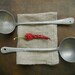 Vintage Soviet Aluminum Ladle Soup Spoon Primitive metal ladle Farmhouse Kitchen decor USSR era 60s