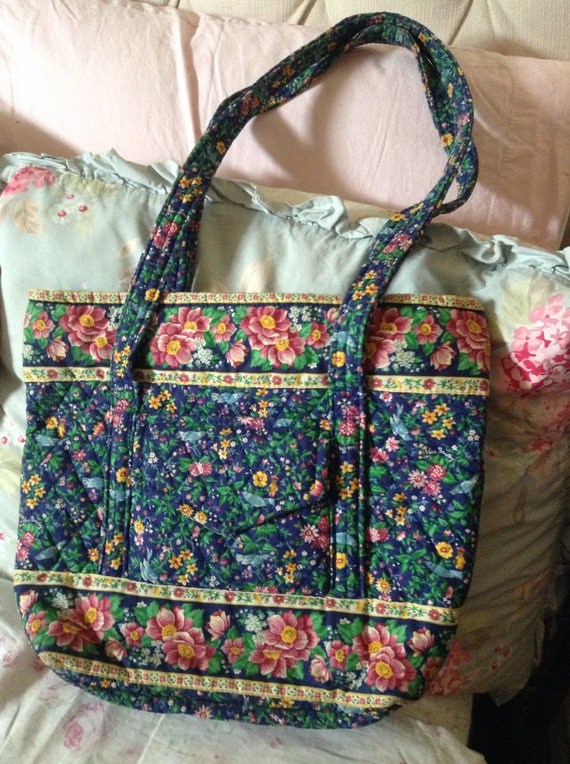 Vera Bradley floral Tote pattern BlueBird