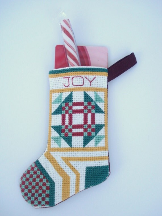 Christmas Ornament Joy Christmas Stocking Cross Stitch