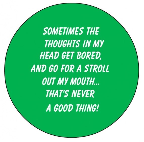 Items similar to Thoughts in my Head Funny Button on Etsy