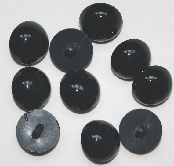 Black Plastic Buttons Toy eyes or Nose 20mm 10 in a set