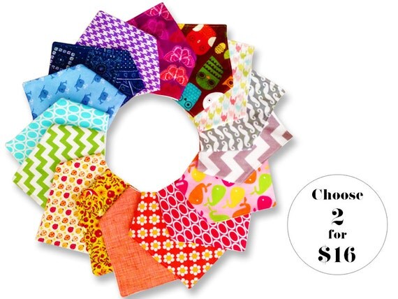Items similar to CHOOSE ANY 2 Bandana Bibs, Baby Bandana Bibs, Drool ...