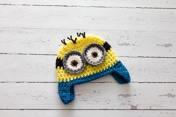 pattern diaper crochet dog for Crochet baby Minion hat hat Inspired boy photography baby infant prop