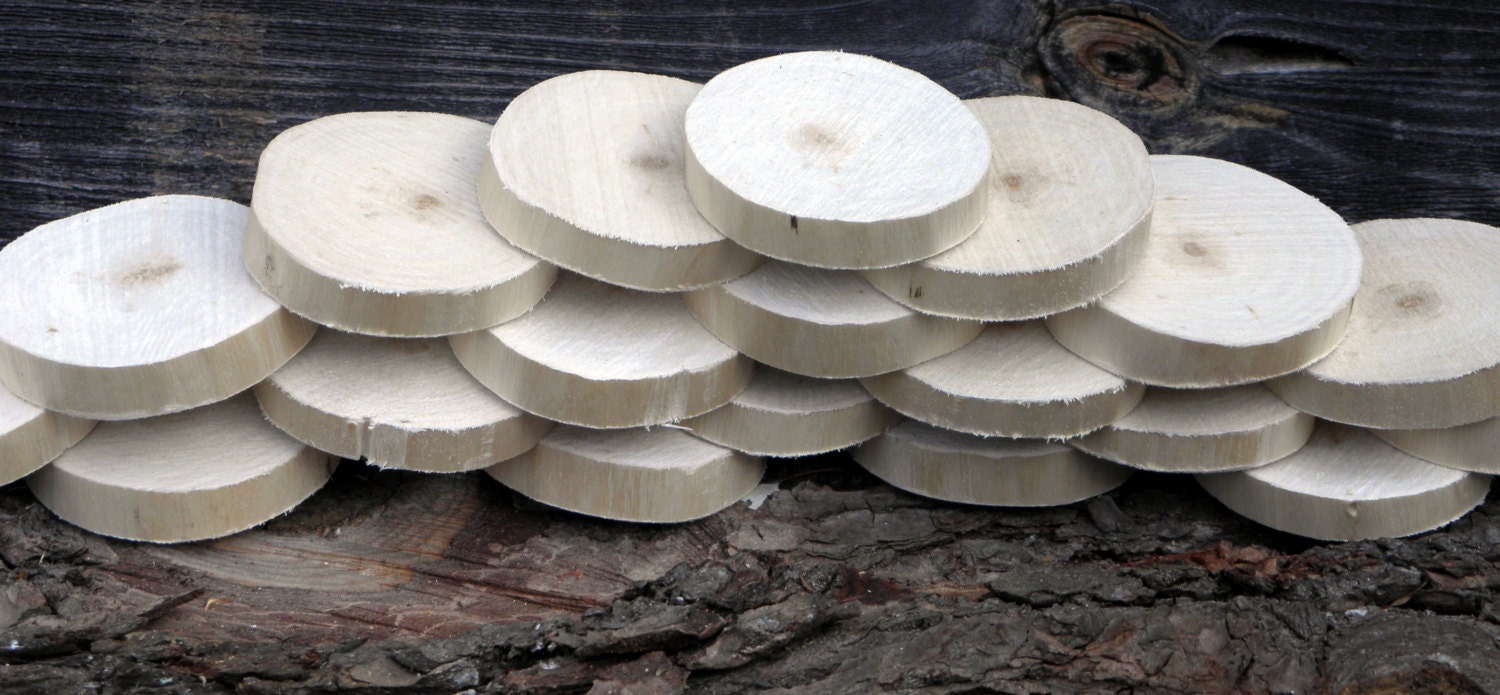 POPLAR WOOD SLICES 2 Inch Diameter 1/2 Inch Thick No