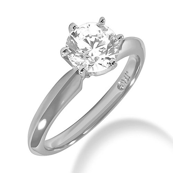 6-Prong Solitaire Engagement Ring Setting 0.5ct 5ct 18k