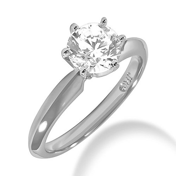 Prong Solitaire Engagement Ring Setting 0.5ct - 5ct 18k White ...