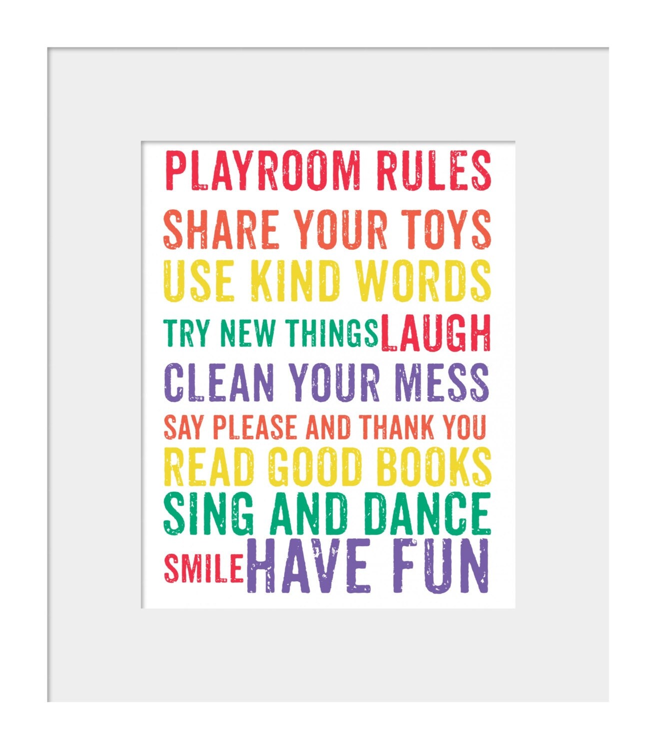 Playroom Rules Wall Decor Kids Wall Prints Rules for