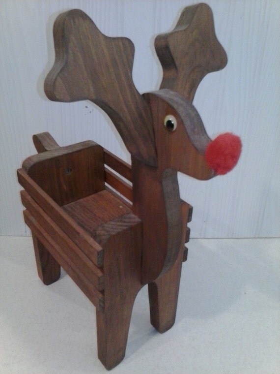 Vintage Reindeer Wood Rudolph Christmas Holiday Santa Claus