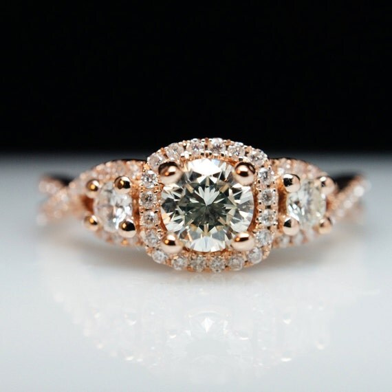 3 stone engagement rings gold