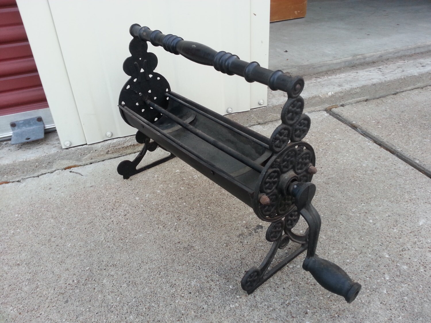 Cast Iron Paper Log Roller Vintage by DeAnnasAttic on Etsy