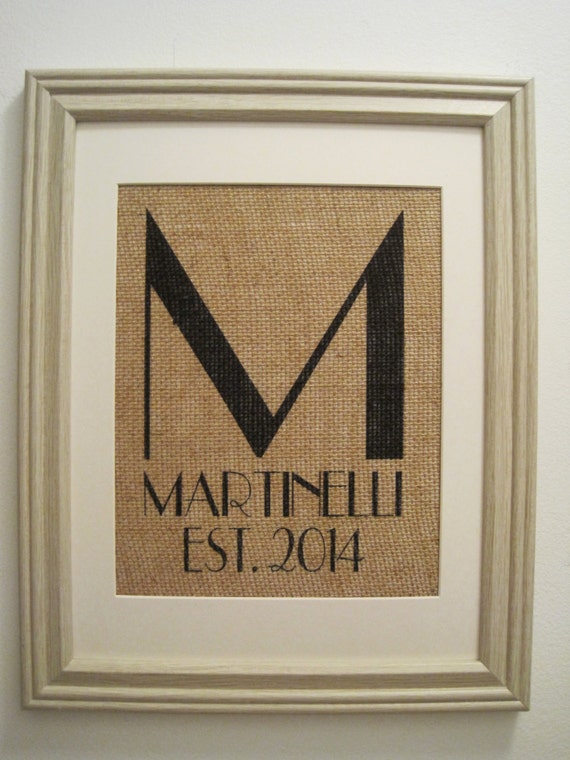 Items Similar To Burlap Monogram, Burlap Wedding, Art, Image, Initial ...