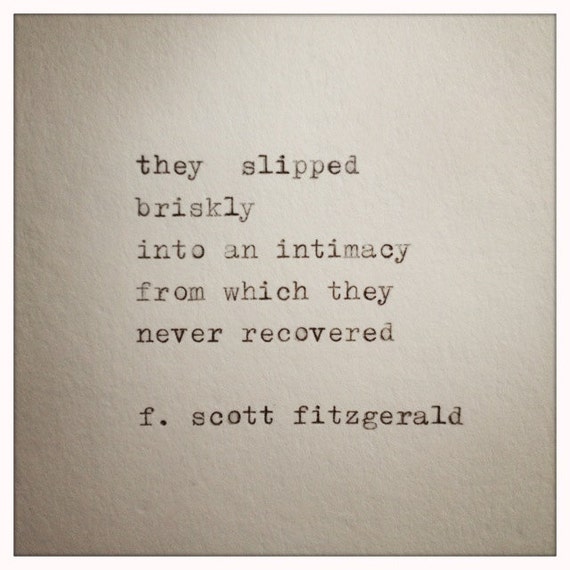 F. Scott Fitzgerald Love Quote Made On Typewriter typewriter