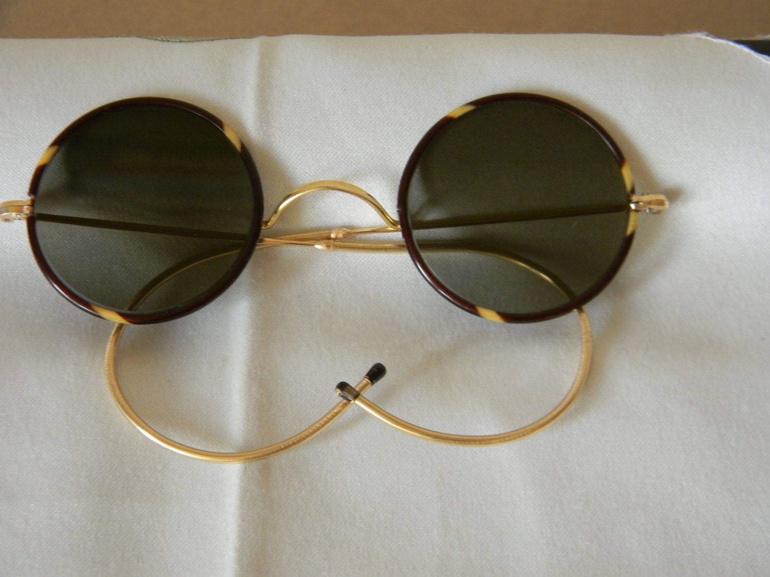 Vintage Gold Filled Round Sunglasses 1920s Made In England Haute 