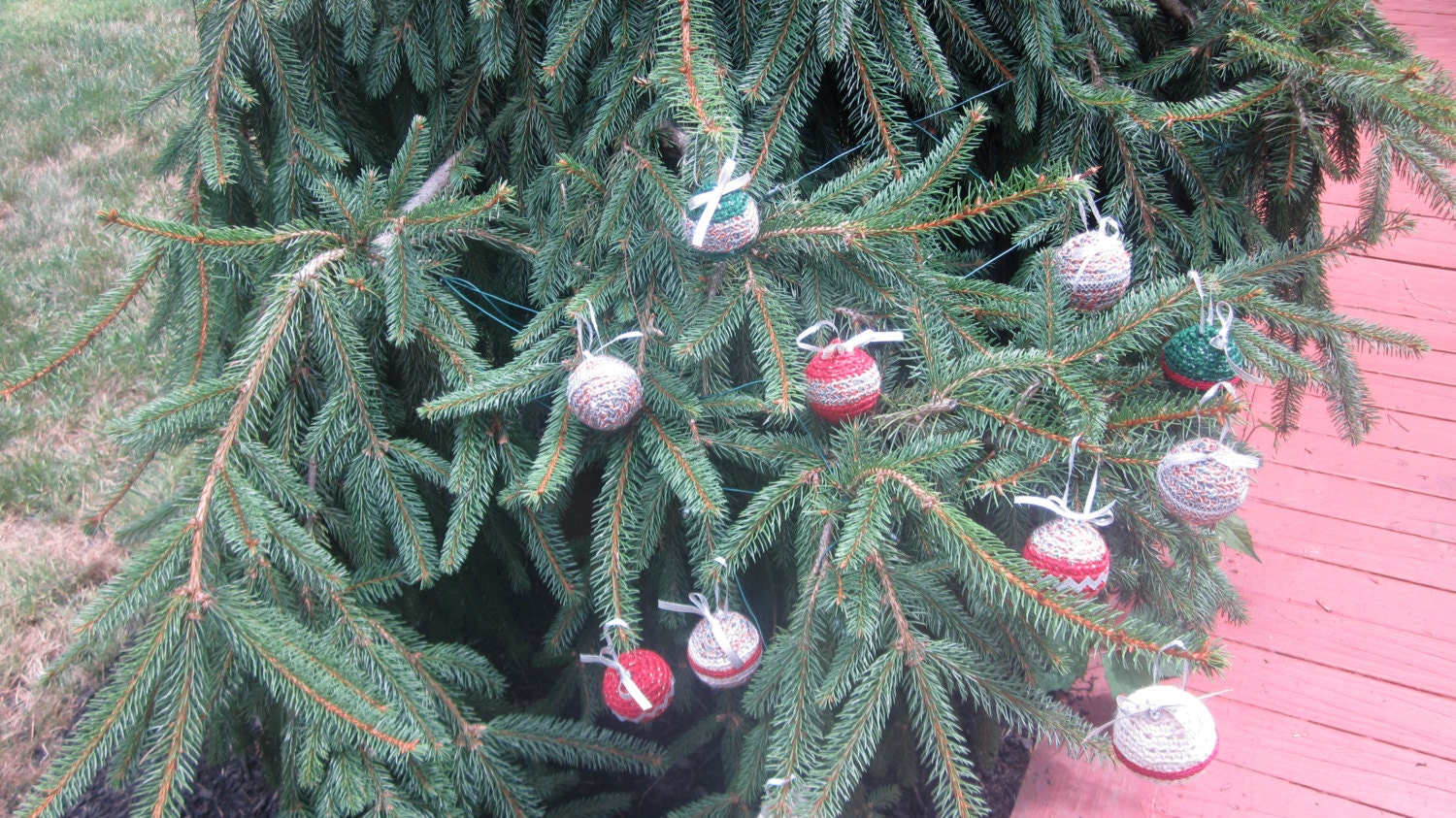 Crocheted Victorian Christmas Balls - Set of Three Small