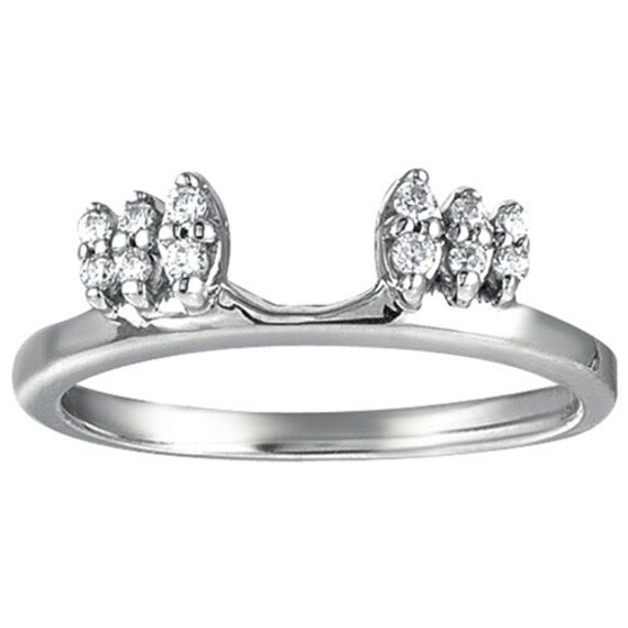 Graduated Marquise Wedding Ring Wrap 14 Karat Gold with