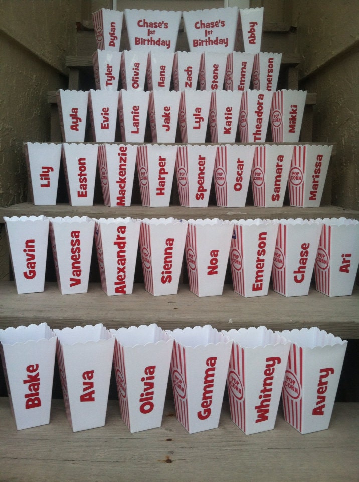 Personalized Popcorn Cups / Containers Set of 15